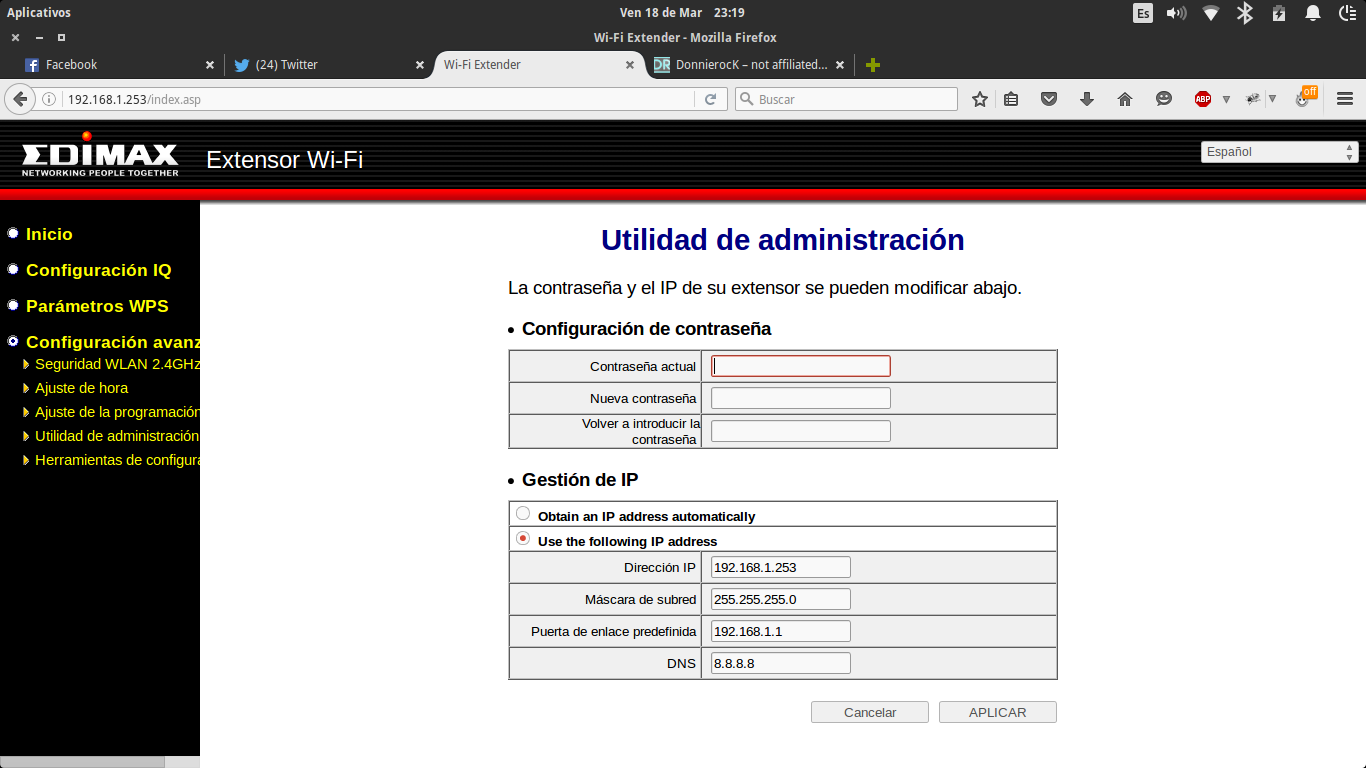 Edimax administración