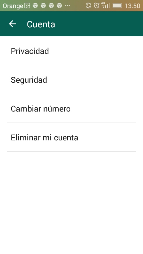 ajustes cuenta whatsapp