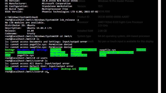 Ejecutando Bash en Windows 10