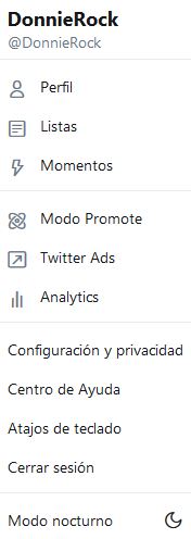 Twitter menú