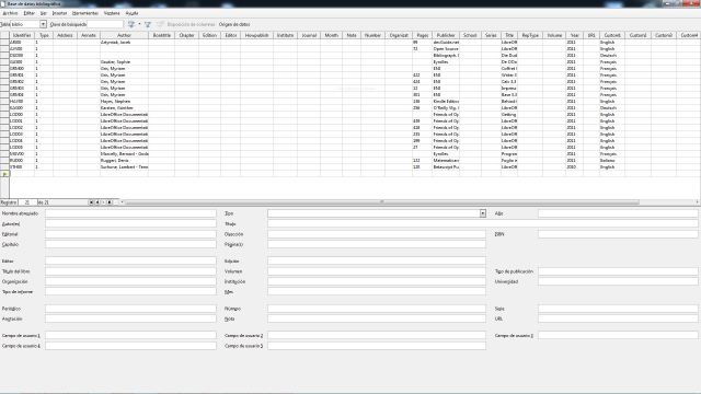 base de datos biblio