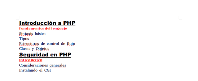 Títulos formateados